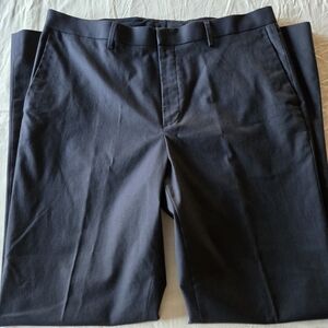 Banana Republic Slim Fit Dress Pants 34 X 34 Navy Blue Flat Front Cotton Blend